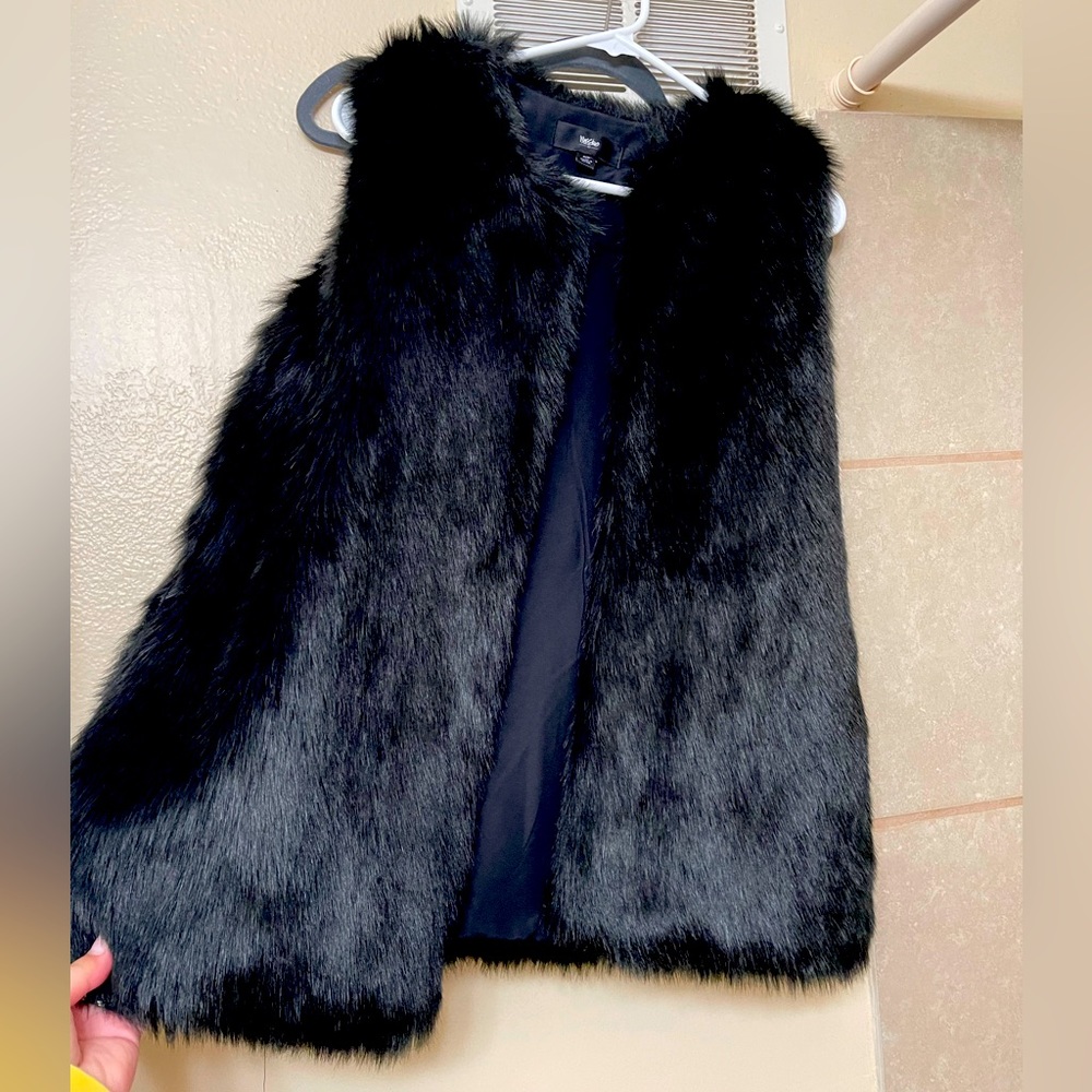 Black fur vest